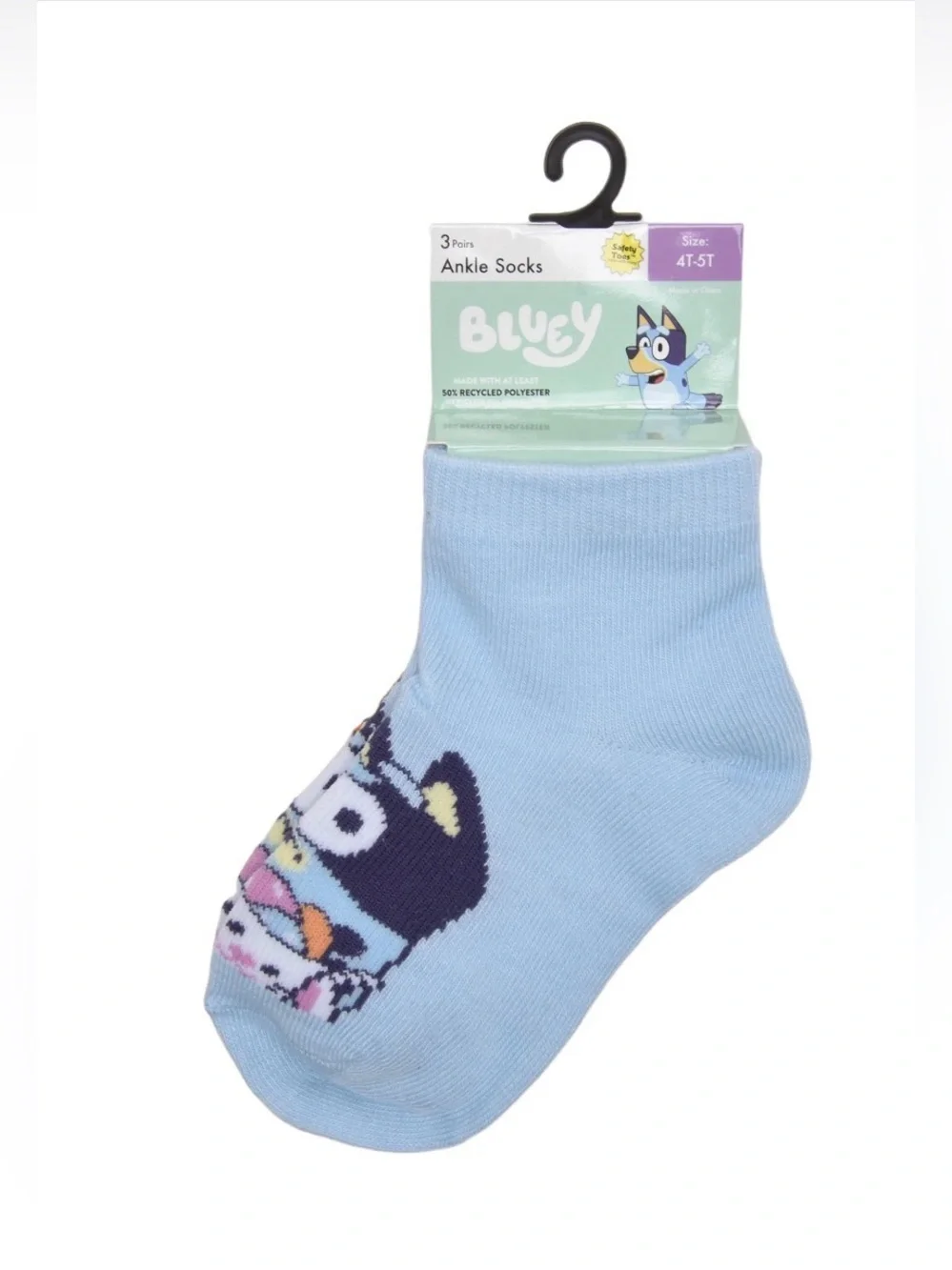 Bluey Character Toddler Ankle Easter Socks, (3) 3-Pack (9 total pairs) Sz 4T-5T